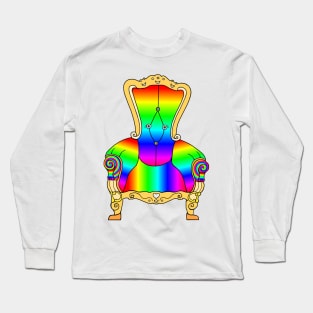 Colorful Rainbow Victorian Cheerful Chair Long Sleeve T-Shirt